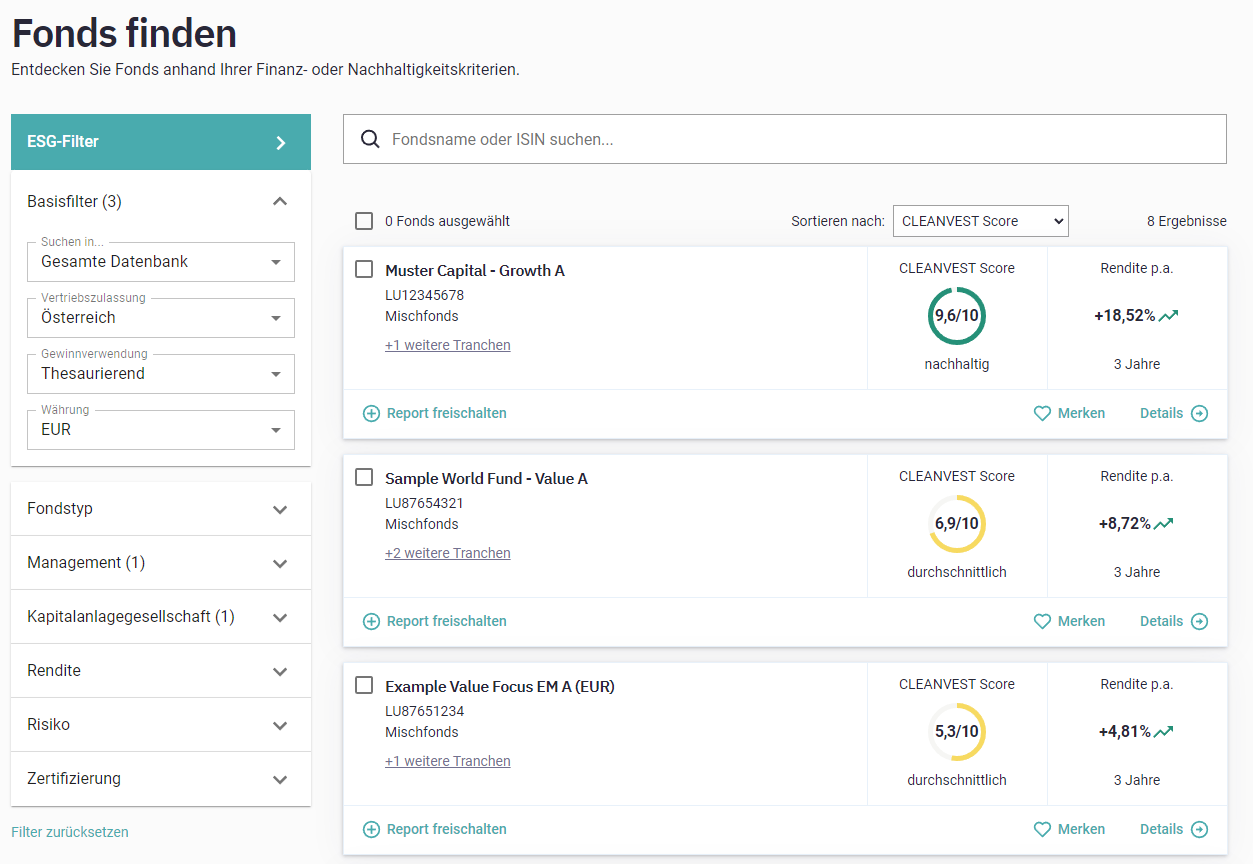 cleanvest pro fund search